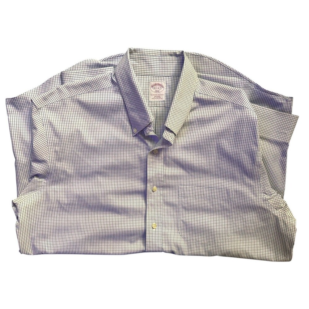 Brooks Brothers 346 Men’s 16.5-32 Button-Up Dress Shirt White XXL Cotton Formal